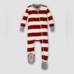 BURT’S BEE ORGANIC COTTON RUGBY SLEEP & PLAY - RED SIZES 0-3 M & 3-6M (NEW)